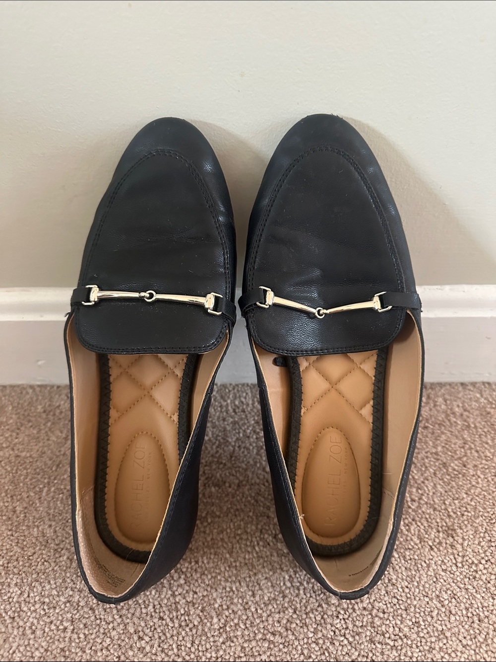 Black Leather Loafers with metal Bit Hardware
